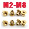 Brass Heat-Set Insert, Knurled Flange, T-Type Nut, M2.5–M8 (M3 × L6.3 × OD4.6, 20 pcs) view 3