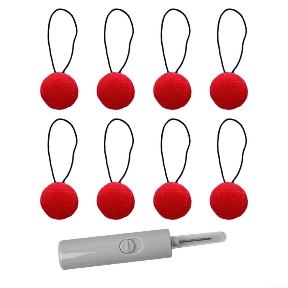 8-Piece Bed Cover Clips Set with Crochet Hook (Red)