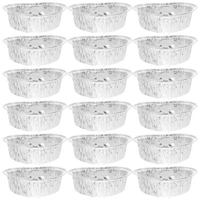 50 Heart-Shaped Aluminum Foil Baking Molds, Silver, for Pancakes