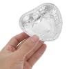50 Heart-Shaped Aluminum Foil Baking Molds, Silver, for Pancakes view 3