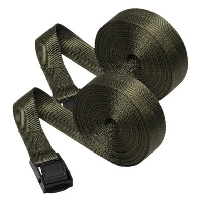 GAROZATION 2 Rolls Adjustable Nylon Tie-Down Straps with Clamp Lock and Zinc Alloy Buckle, Easy to Store, for Outdoor Bicycles and RVs