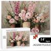 700-Piece Puzzle for Adults, Pink & Flower, Durable Wooden Puzzle with Perfect Fit, 52 x 38 cm, Includes Poster, Mindfulness, Wall Decor, Not for Children Under 14, P3#372 view 2