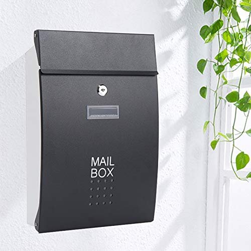 Wall-Mounted Mailbox, Lockable Weather-Resistant Steel Design for Home and Garden