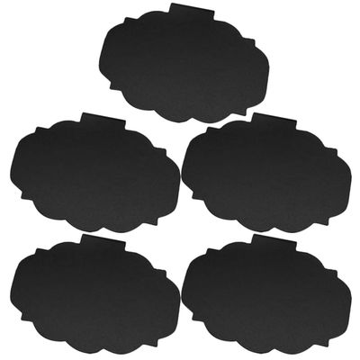 CATIEBYE 5-Pack Plastic Chalkboard Labels for Basket Clips, Removable Black Rewritable Price Tags for Home and Crafts