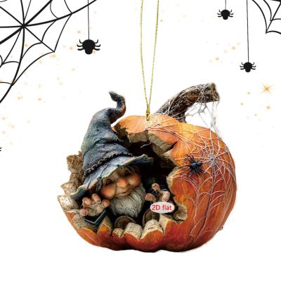 Halloween Tree Ornaments - Gnome & Pumpkin Pendant