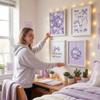 4-Piece Pink Preppy Style Wall Art Set 15x20cm view 4
