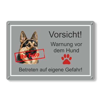 Personalized Dog Warning Sign with Photo – No Need to Ring