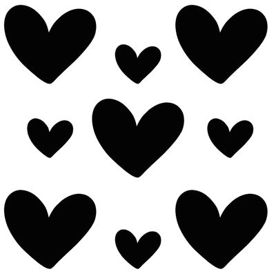 Rub On Sticker Hearts Love A6 Format