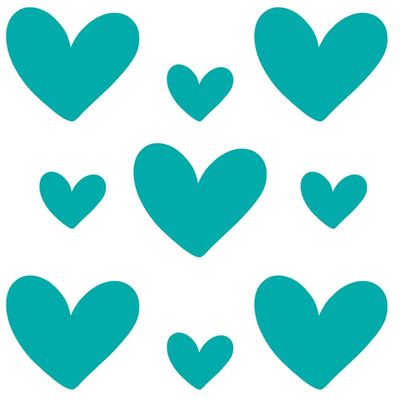 Rub On Sticker Hearts Love A6 Format