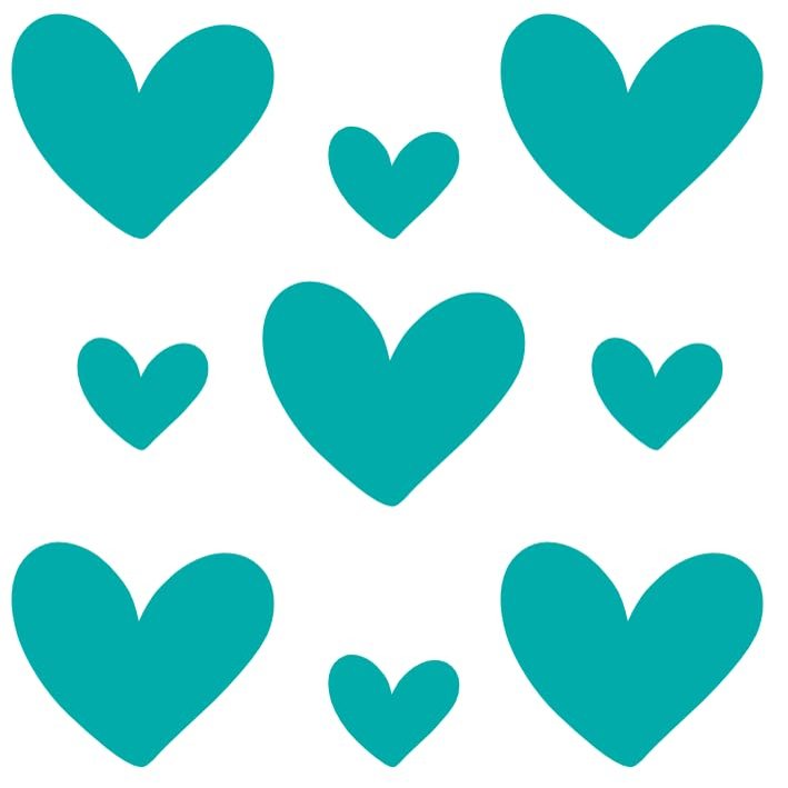 Rub On Sticker Hearts Love A6 Format