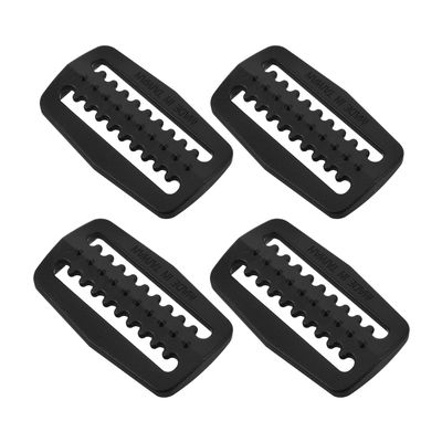 Kisangel 4-Piece Black ABS Dive Weight Clips with Side-Mounted D-Rings and Strap Adjusters