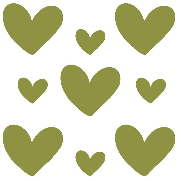 Rub On Sticker Hearts Love A6 Format