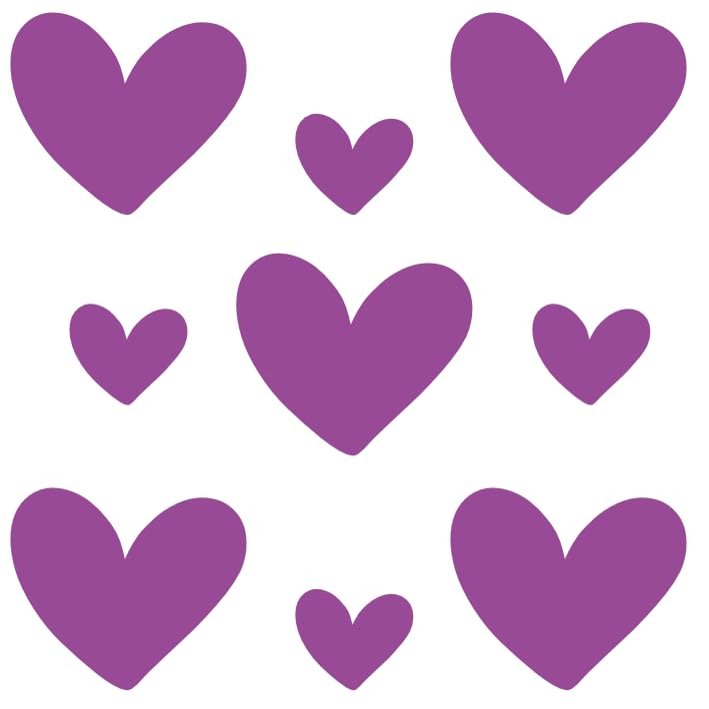 Rub On Sticker Hearts Love A6 Format