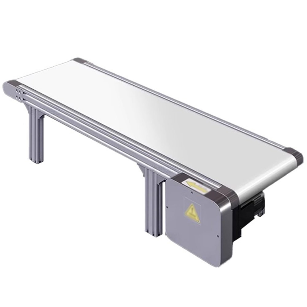 Electric Conveyor, Adjustable Speed, PVC Flat Belt, 10 x 80 cm