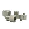 BSP Female-to-Male 304 Stainless Steel Reducing Hex Pipe Fitting, 3/8 in Male to 1/2 in Female view 1