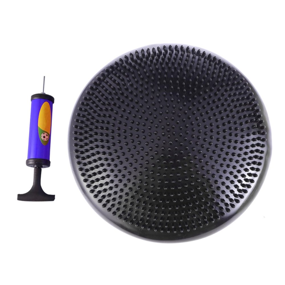 Inflatable PVC Wobble Cushion Balance Disc, Black, for Children