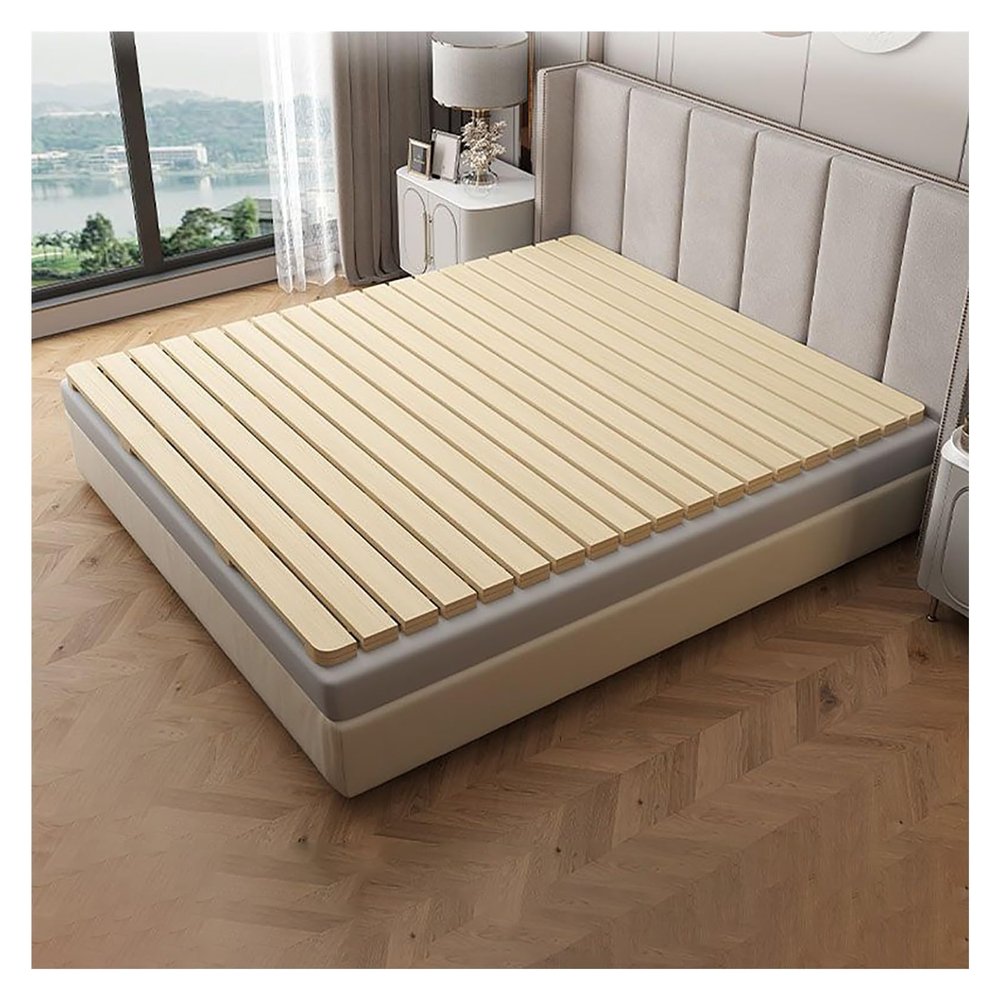 Wooden Bed Board for Mattress Support, Roll-Up Sofa Slats with Nylon Cord
