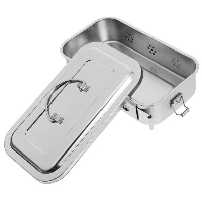 304 Stainless Steel Tray with Lid, 8 Inch, 1 Pc, Silver