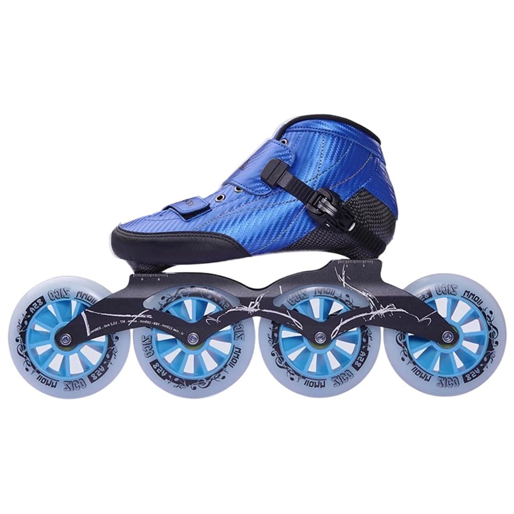 VCYEX Adjustable Inline Skates for Men and Women, 2-in-1 Speed Skates, Blue, Size 48