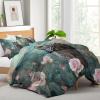 Green Owl, Flower & Leaf Pattern 4-Season Duvet Set, 155 x 220 cm, with 2 Pillowcases view 4