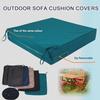 Water-Resistant Outdoor Cushion Cover, Blue and White, 45 x 45 x 10 cm view 3