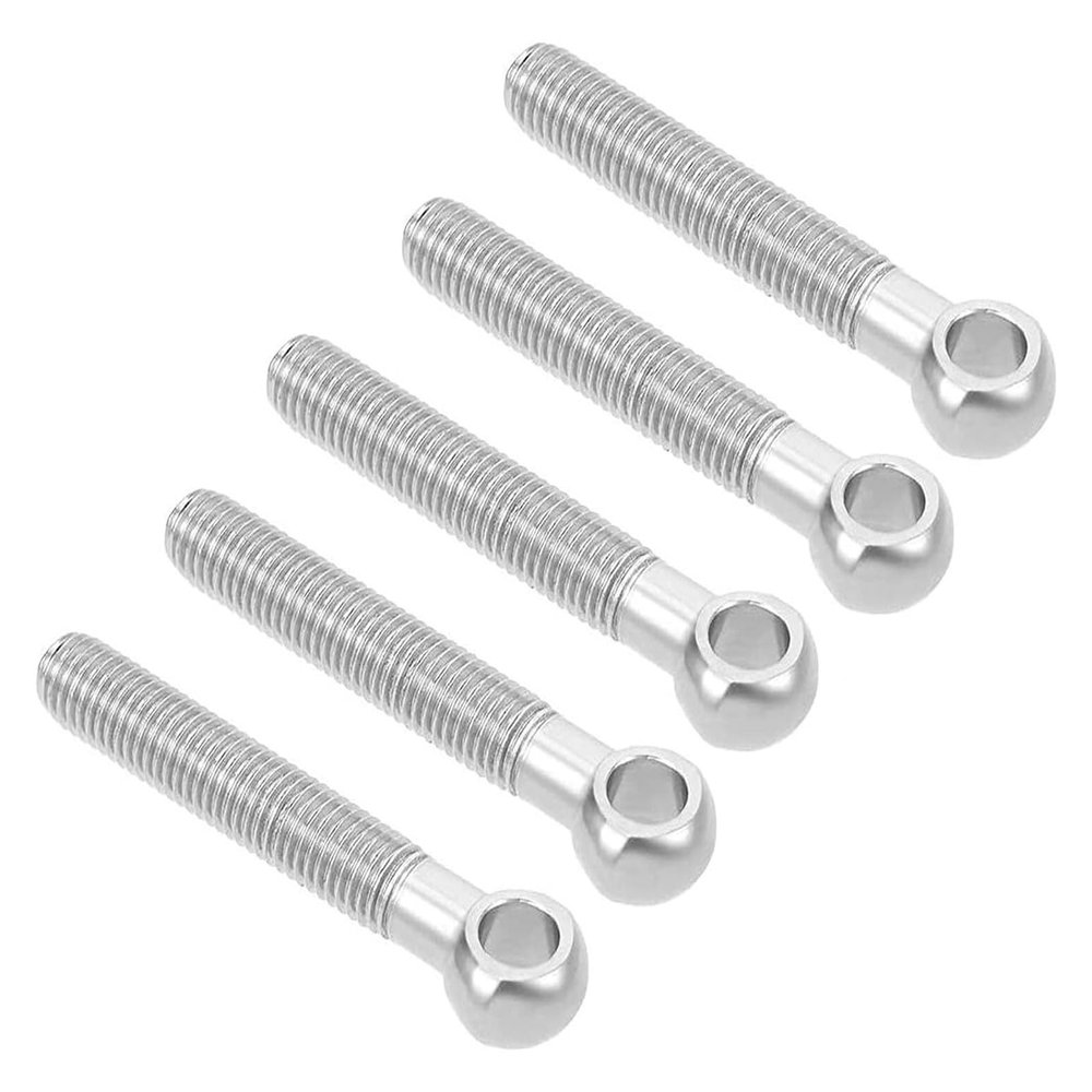 Stainless Steel Fish-Eye Ring Eye Bolts M8 x mm, 5-Pack, Silver