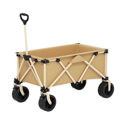 Camping Wagon, Picnic Cart, Outdoor Utility Trolley (Black, B)