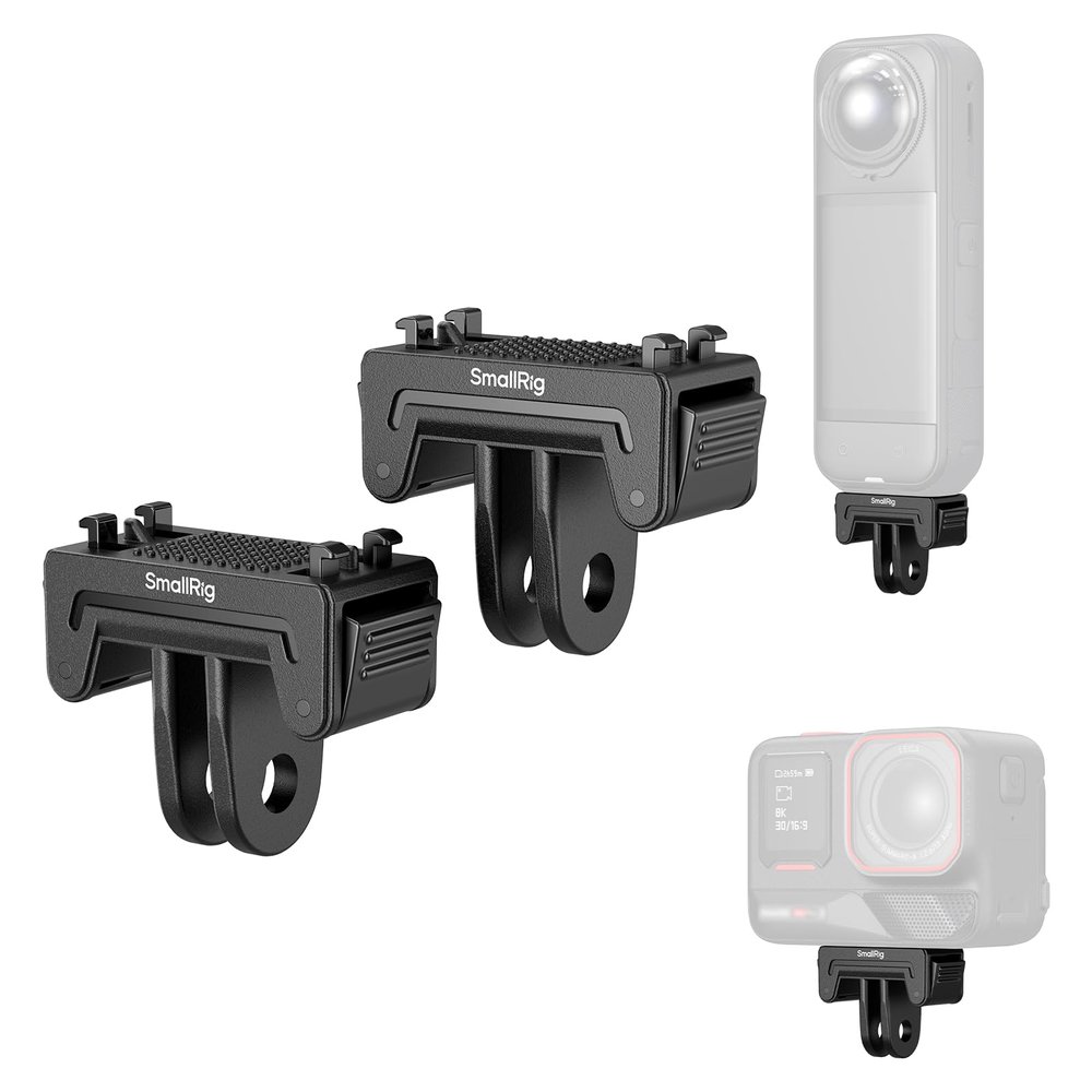 SMALLRIG Quick Release Adapter for Insta360 X5/X4 Air/Ace Pro 2/Ace Pro/Ace, 2-Prong Mount for Tripods, Selfie Sticks and Vlogging Accessories, 2-Pack - 6303