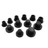 Waterproof Rubber Stoppers, 10 Silicone Hole Plugs, Black, 2.717 mm (13 mm) view 2