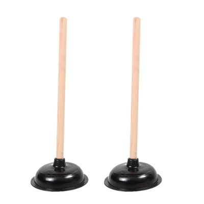 Alipis Large Plunger with Wooden Handle, 2-Pack, Professional Bathroom Plunger for Toilets and Drains