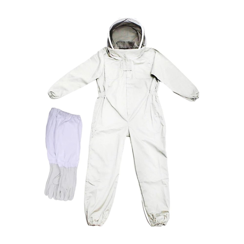 Beekeeping Suit, Full-Body Cotton, Multicolor, Adults (XXL Sleeve Gloves C)