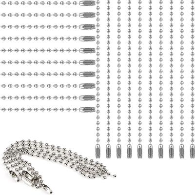 20Pcs Stainless Steel Ball Chain, 10 cm Long, 2.4 mm, Includes Connectors
