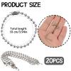 20Pcs Stainless Steel Ball Chain, 10 cm Long, 2.4 mm, Includes Connectors view 2