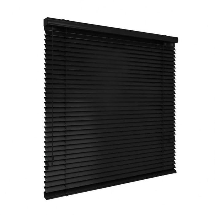 time4blinds - Indoor Aluminum Venetian Blinds, 1500 x 1600 mm, Right-Side Control, 50 mm Slats, Wall or Ceiling Mount, Black