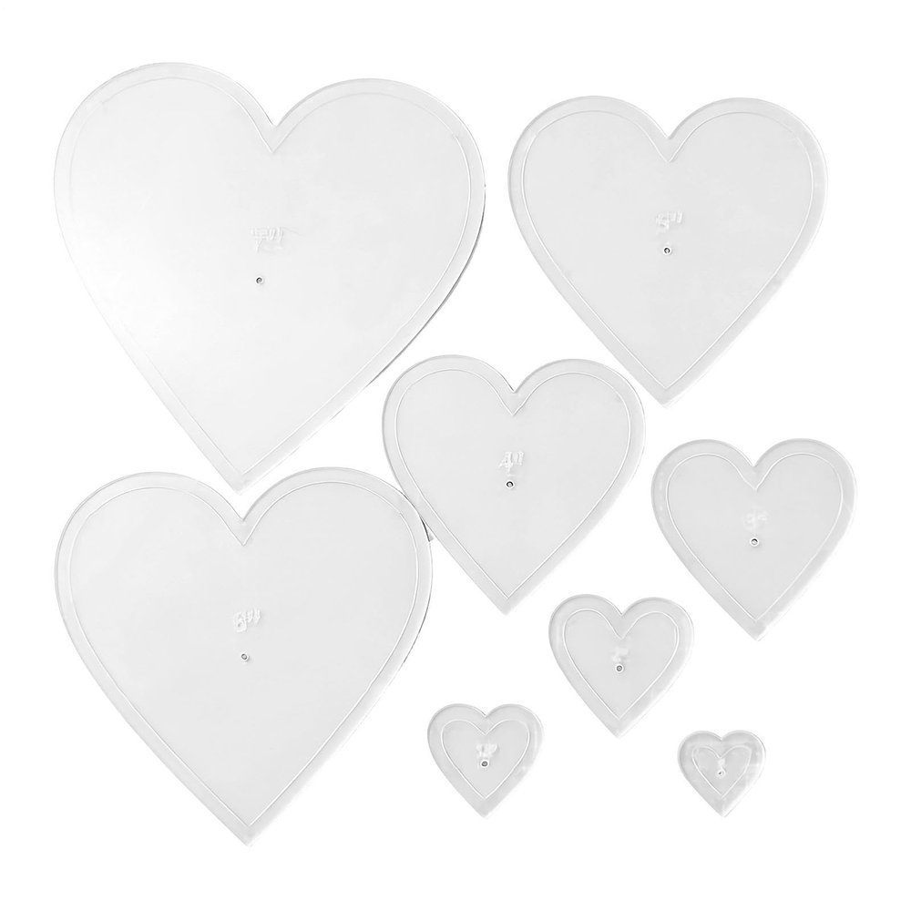 Heart Shape Quilting Template Set - 8 Pieces