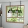 Ceiling-Mounted Plant Hanger with Wooden Shelf, Space-Saving Storage for Indoor and Outdoor Décor view 4