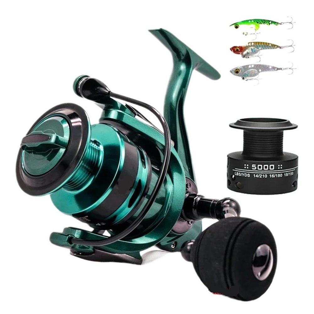 Spinning Reel with Alloy Gearing and High-Speed Retrieval for Carp and Saltwater Fishing