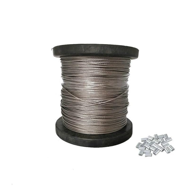OJHFJMGH Steel Wire Rope, Saltwater Ocean Fishing Line, 0.33 mm Diameter (0.6 mm, 7×7, 100 Meters)