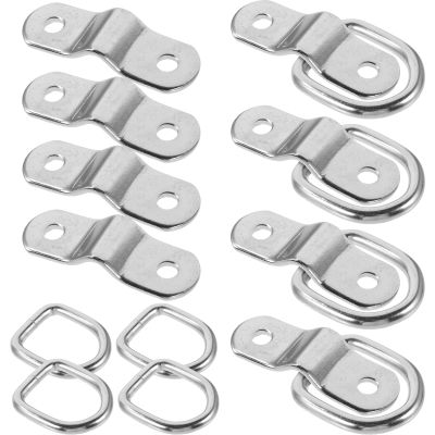 HEALEEP 8-Piece Iron D-Ring Tie-Down Anchors for Cars and Boat Trailers