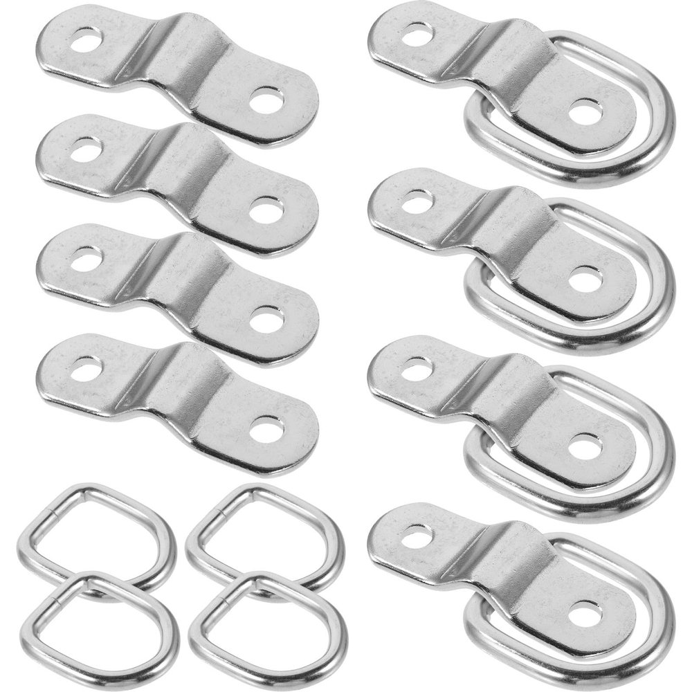 HEALEEP 8-Piece Iron D-Ring Tie-Down Anchors for Cars and Boat Trailers