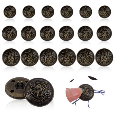 18 Pack Gold Vintage Metal Buttons