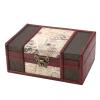 DQZRTUECA Wooden Treasure Chest with Lock, Storage Box, Organizer, Retro Style, 23 x 16 x 9.8 cm view 1