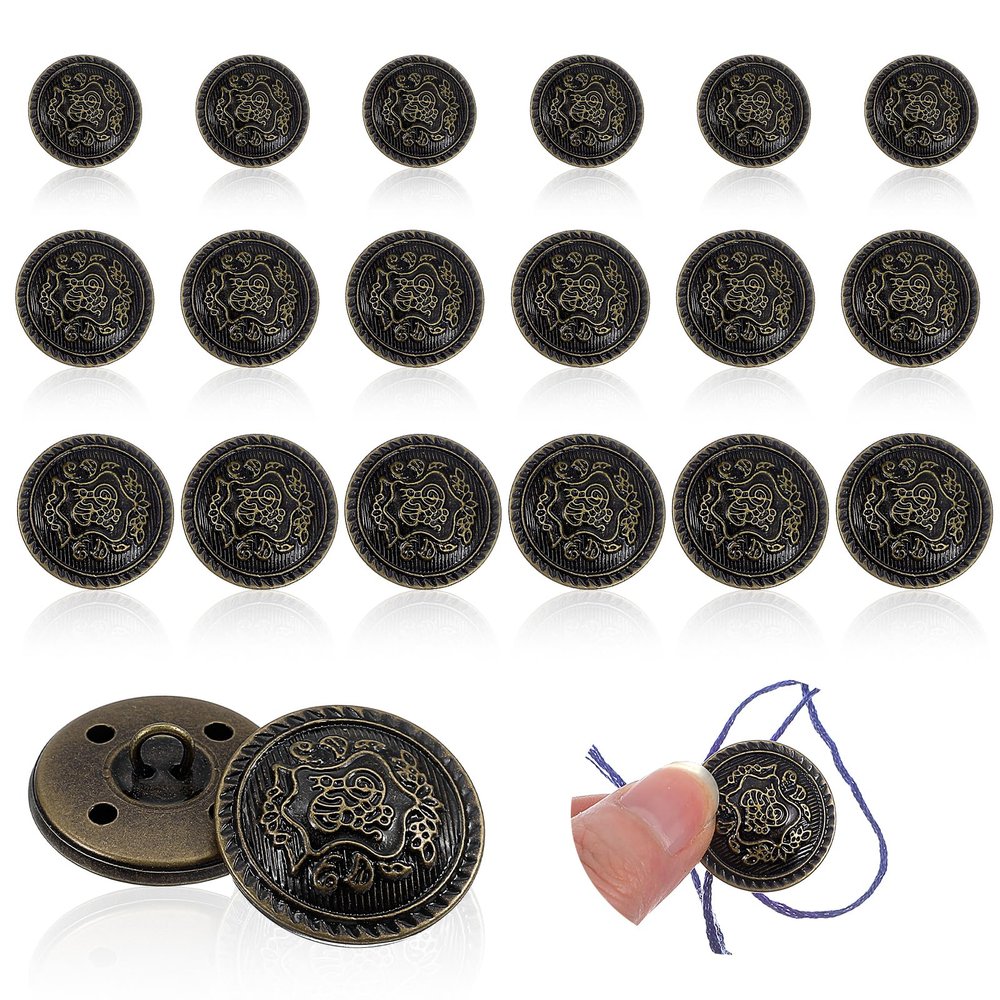 18 Pack Vintage Metal Blazer Buttons