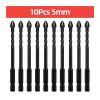 1pc Cross Hex Tile Drill Bit for Glass, Concrete and Ceramic, Tungsten Carbide Alloy Hole Opener, 3/4/5/6/8/10/12mm (10pcs 5mm) view 3