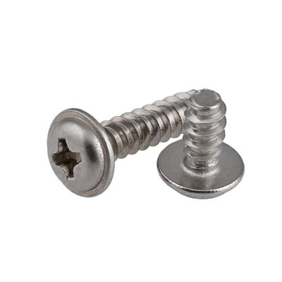 Round-Head Screws with Washers, 50-Piece M2–M4 Phillips Flat-Head Self-Tapping Screws, 304 Stainless Steel, A2, 420 mm (M2.6 x 6, 20 pcs)