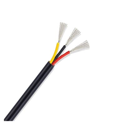 Sheathed 3-Conductor Wire Cable, 28/26/24/22/20/18/16/14 AWG, Black, 5 m, 26 AWG