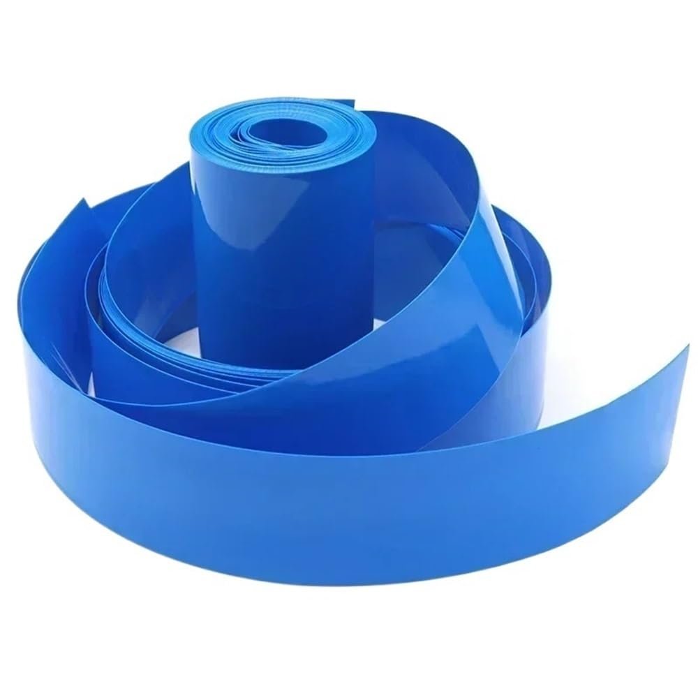 Marine-Grade Blue PVC Heat-Shrink Tube for 18650 Batteries, 36 mm x 23 mm x 8 m