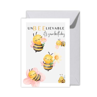 WBdesignz XXL Birthday Card “unBEElievable – it's your birthday” with Envelope, Bee Design, DIN A4