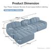 Rvjiahe 3-Seater L-Shaped Modular Sofa with Ottoman, 32D High-Density Foam, Deep Seat, Soft Corduroy, Blue view 2