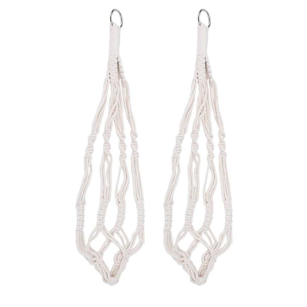 RIZGHWOY Hanging Plant Holders, 2-Pack, Woven Boho Cotton Rope, 55 cm, Metal Hooks